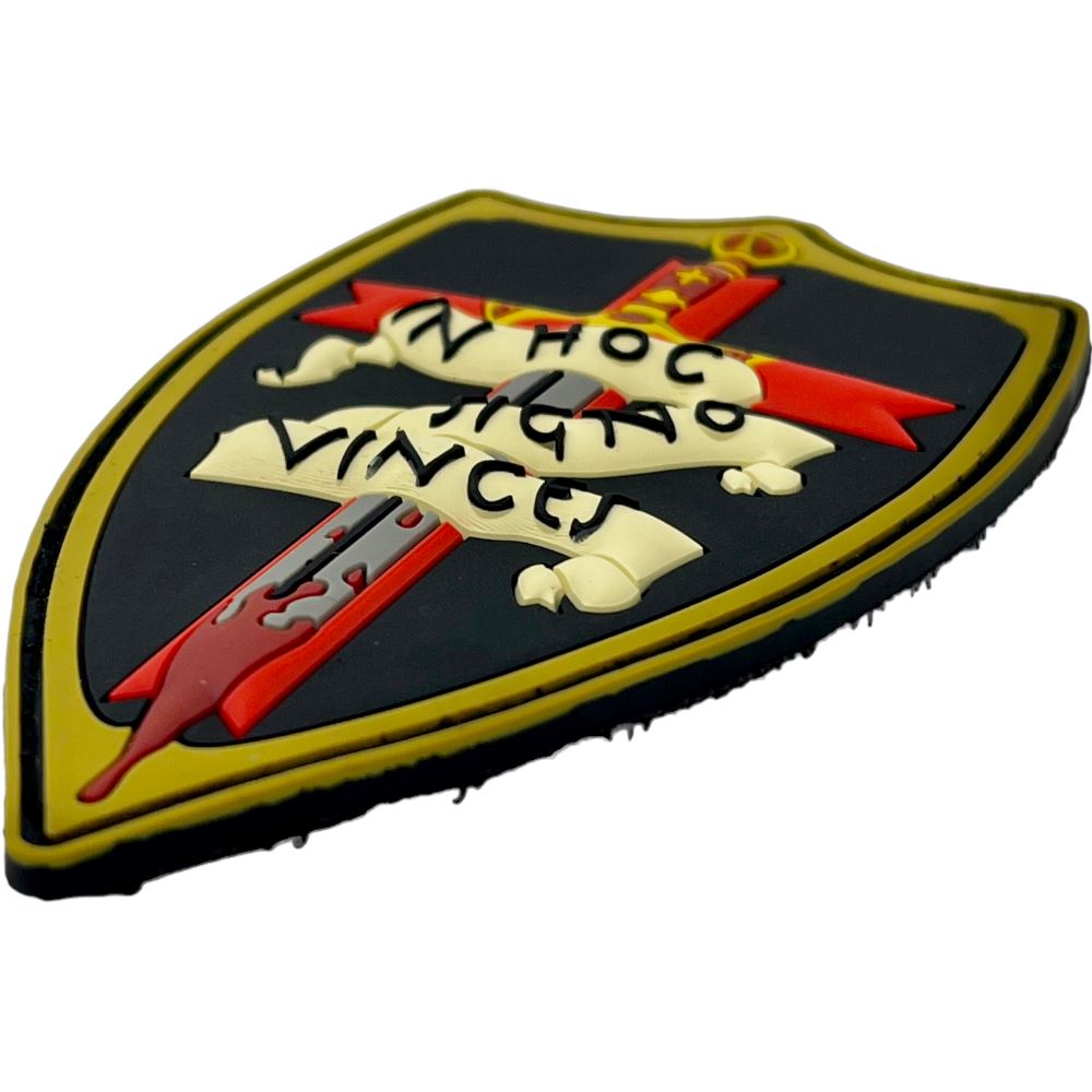 Knights Templar 3 inch hook-backed PVC morale patch alternate view
