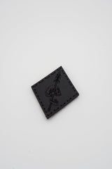 Pierced Leather Patch in Black Dye / Black Thread, alternate view 3