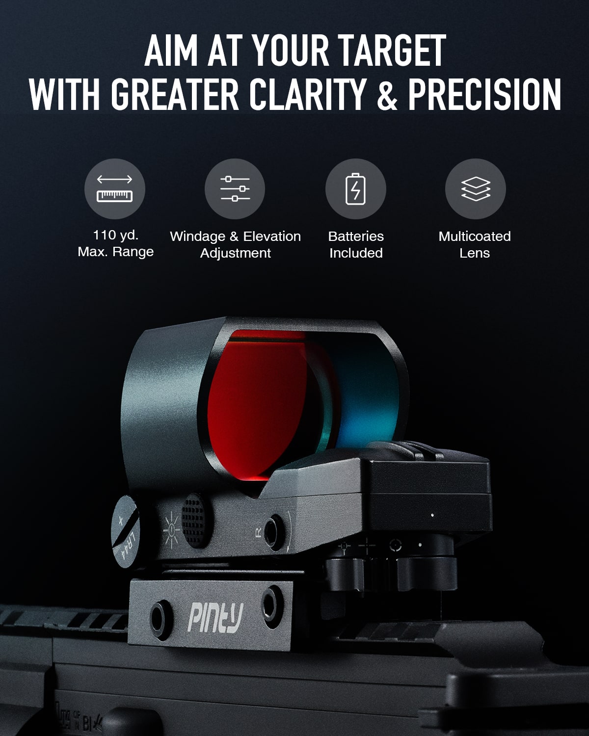 Pinty Nova 1x28x40mm Red Dot Sight, alternate view 5