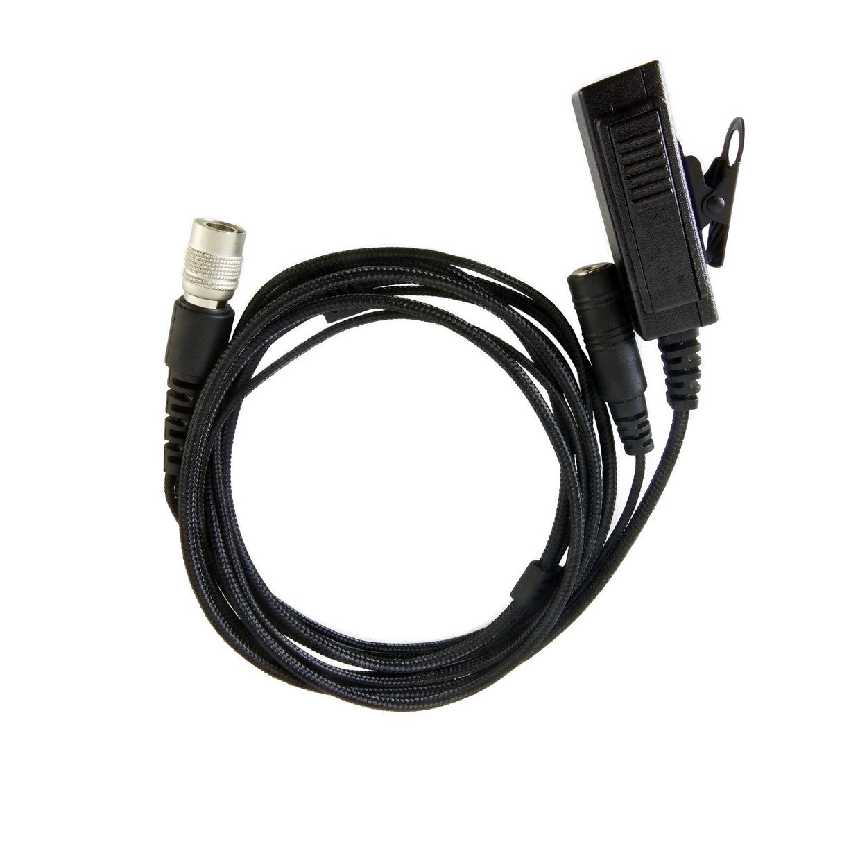 Braided Fiber Tactical Mic & Invisible Series Tubeless Earpiece Complete Kit w/ Quick Disconnect (Hirose) - All Kenwood 2 Pin TK & NEXEDGE (NX), Baofeng, BTECH, Rugged Radios, Diga-Talk, TYT, AnyTone, Alinco, Relm/BK Radio, Quansheng, Wouxon, Retevis