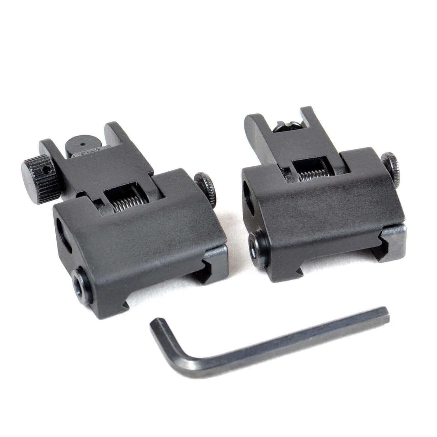 Flip-Up Spring-Assisted AR 15 Backup Iron Sights – Front & Rear Set – Same Plane — alternate view 2