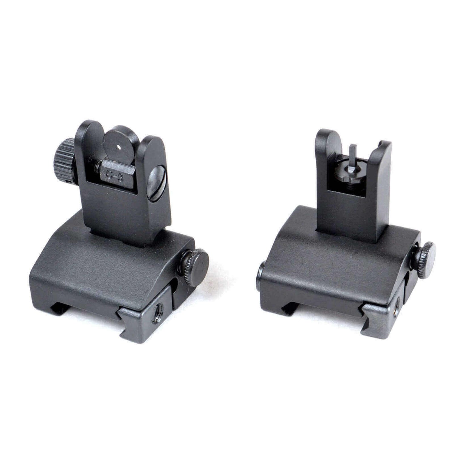 Flip-Up Spring-Assisted AR 15 Backup Iron Sights – Front & Rear Set – Same Plane — alternate view 5