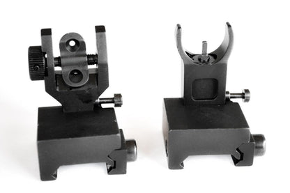 Pro Series AR 15 Flip-Up Backup Iron Sights (BUIS) – Front & Rear Set – Same Plane – IS-09 - HR Tactical Innovations