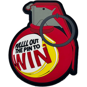 Pull the pin to win Patch + Sticker – Red