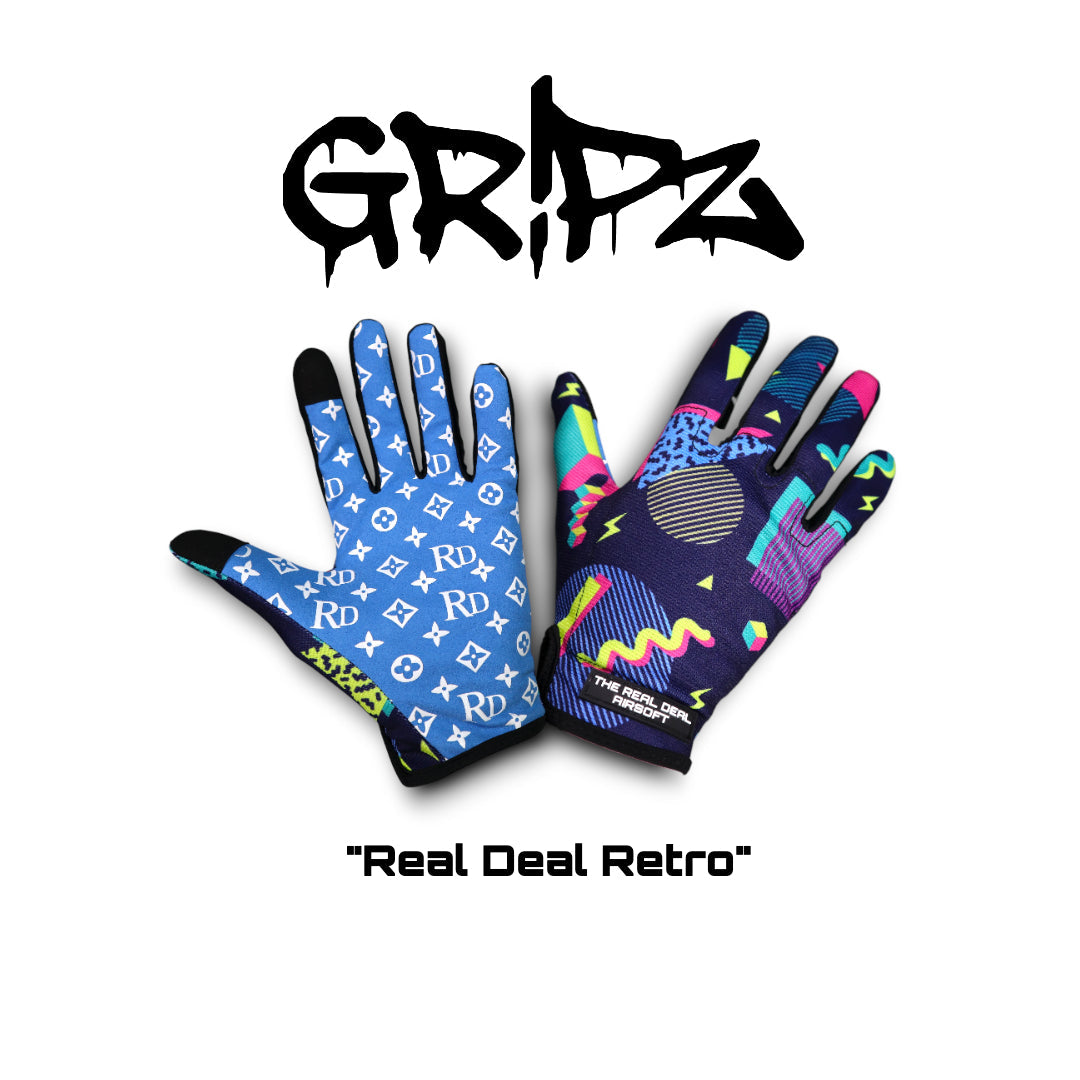 Real Deal Airsoft Gripz Performance Gloves, Real Deal Retro, Medium