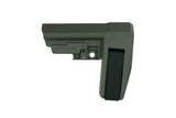 SB Tactical x Die Free Co. SBA6 pistol stabilizing brace in Olive Drab Green