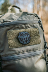 Slay Commies Censored No Sew Leather Patch in Light Brown, alternate view 2