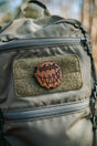 Slay Commies Censored No Sew Leather Patch in Black