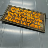 Tactical Gear Junkie Sorry About Your Mother's Passing 2x4 Patch
