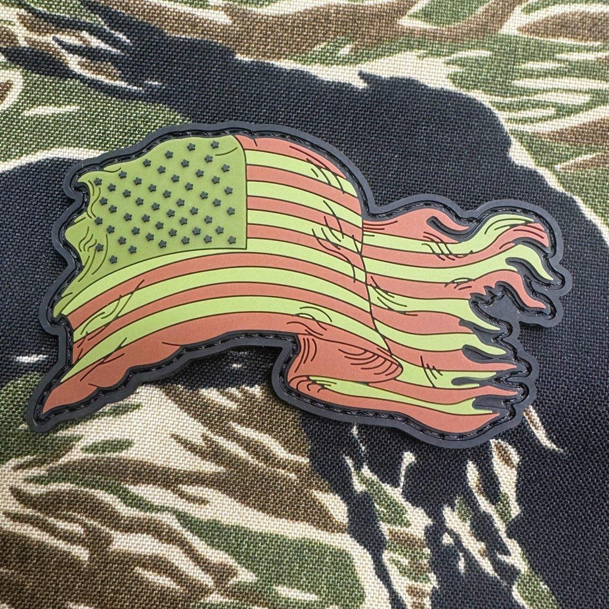USA Waving Flag 4-Inch PVC Patch - Vibrant Patriotism for Those who still love THE USA - Subdued, alternate view 2