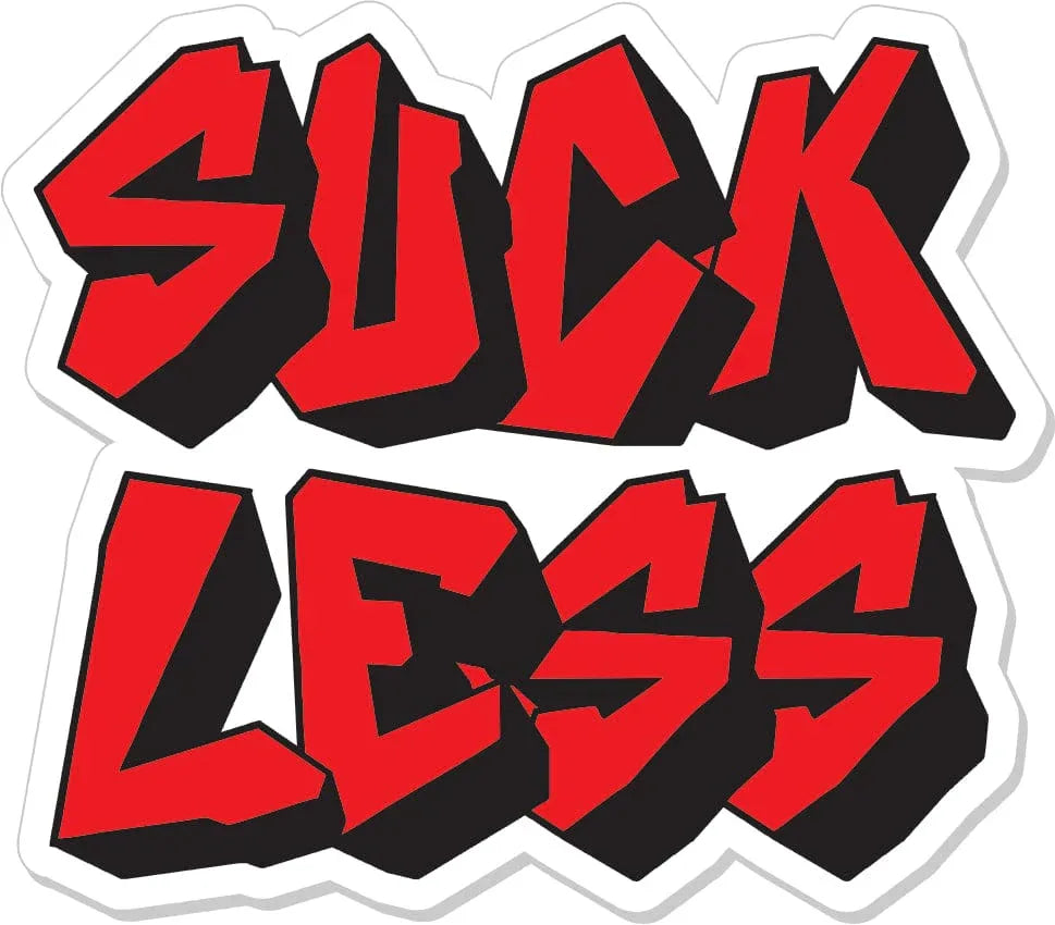 Tactical Gear Junkie Suck Less 3 Inch Sticker in Red, alternate view 2