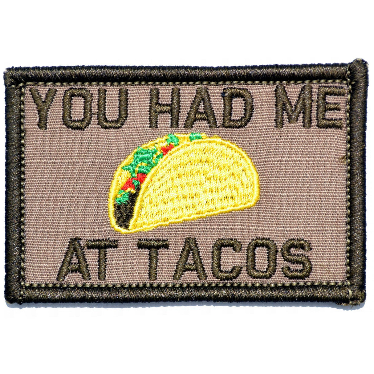 You Had Me At Tacos - 2x3 Patch in Coyote Brown, alternate view 3