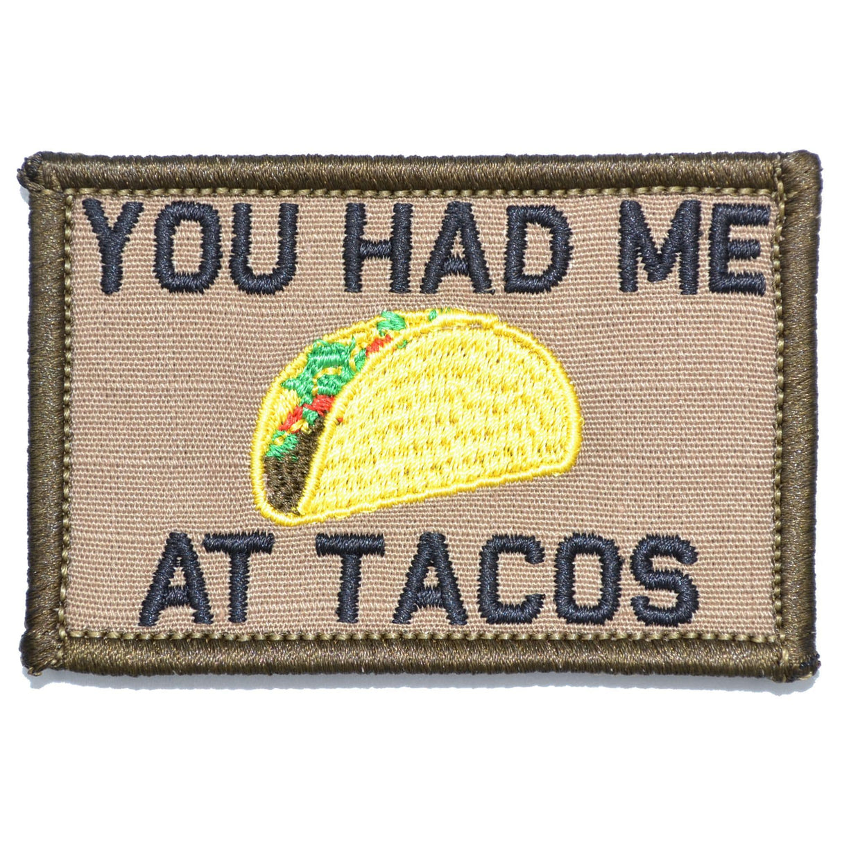 You Had Me At Tacos - 2x3 Patch in Coyote Brown w/ Black, alternate view 4