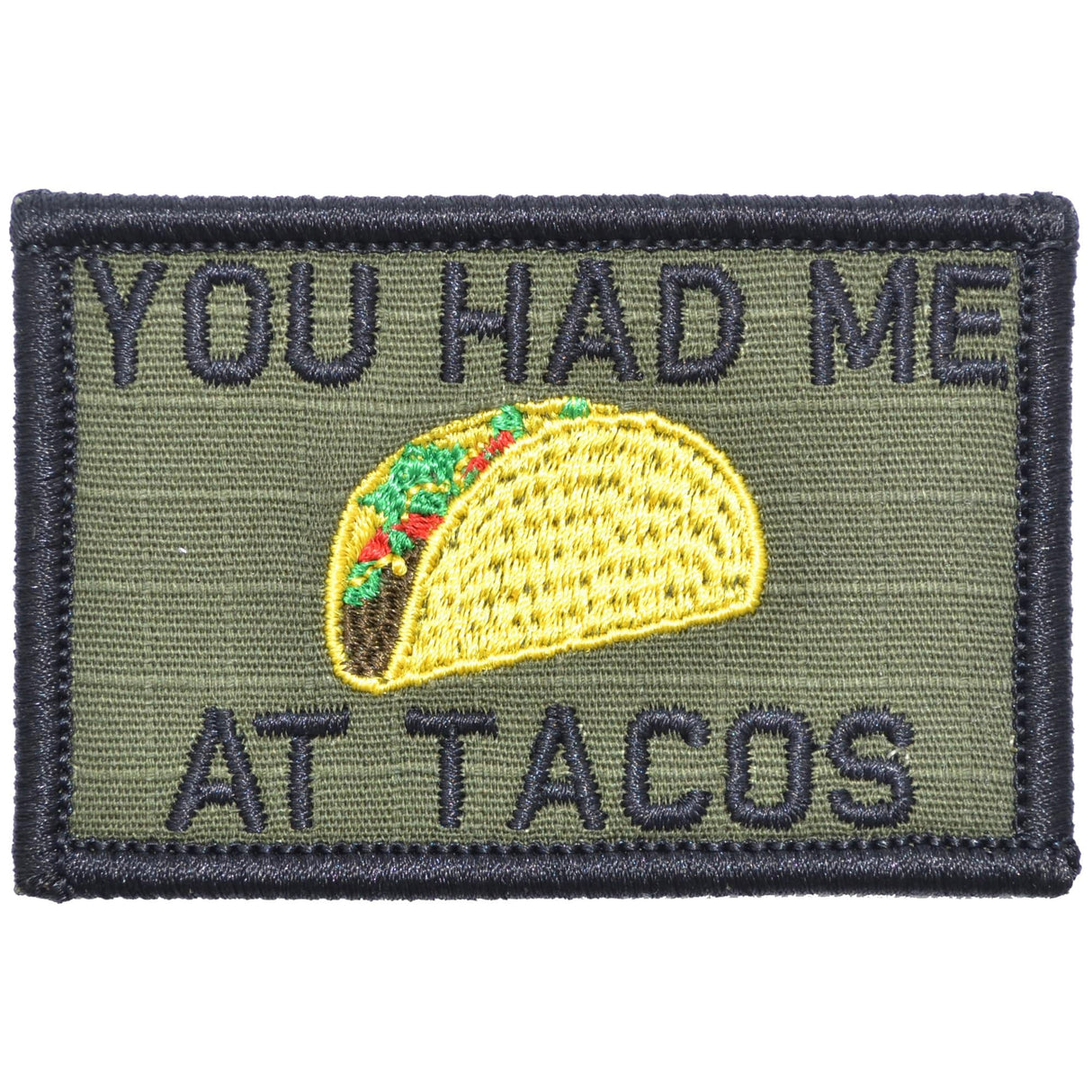 You Had Me At Tacos - 2x3 Patch in Olive Drab, alternate view 5
