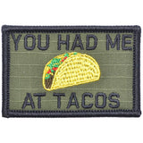 You Had Me At Tacos - 2x3 Patch in Olive Drab, alternate view 5