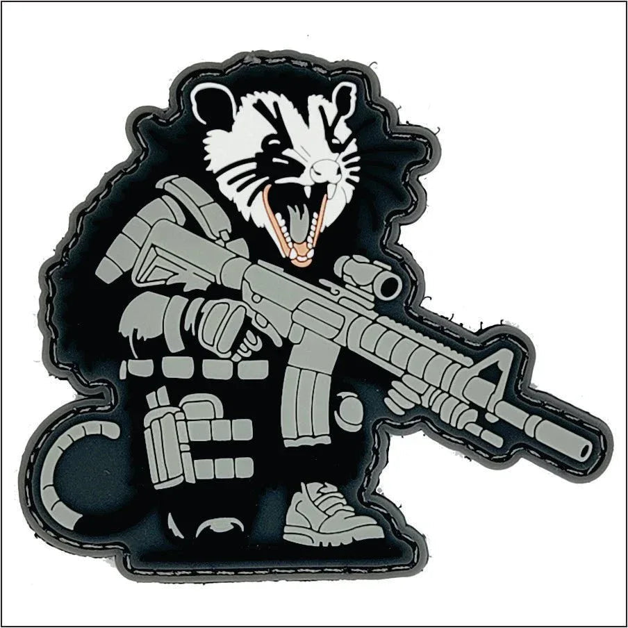 "Street Cat Collection" Patch 3 - Tactical Possum - 3" PVC Patch, alternate view 2
