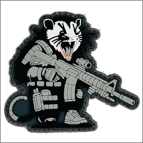"Street Cat Collection" Patch 3 - Tactical Possum - 3" PVC Patch, alternate view 2