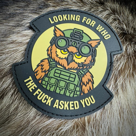 Tactical Owl- Looking For WHO The Fuck Asked You - OCP 3.5" PVC Patch, alternate view 2