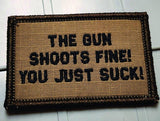 As Seen on Socials - The Gun Shoots Fine You Just Suck! - 2x3 Patch - Multiple Variants, alternate view 3