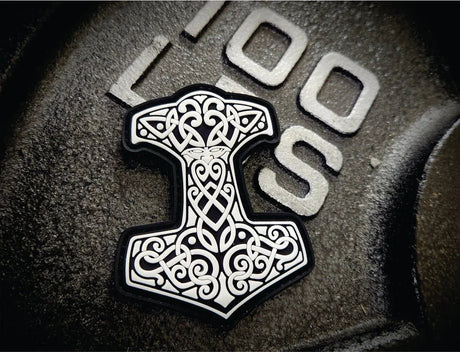 Mjölnir Thor's Hammer Norse Viking - 2.5x3 PVC Patch - Multiple Colors in White