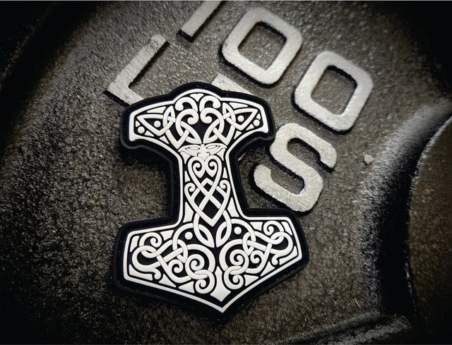Mjölnir Thor's Hammer Norse Viking - 2.5x3 PVC Patch - Multiple Colors in White
