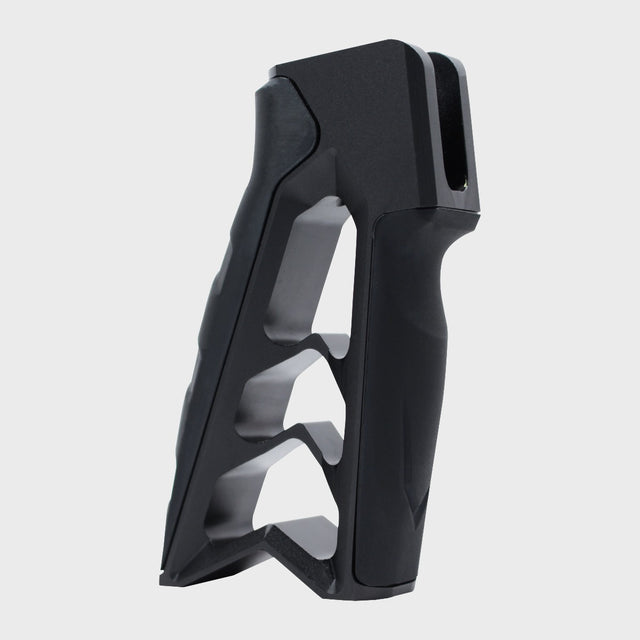 Tyrant CNC MOD Grip V2 skeletonized aluminum AR-style pistol grip in black