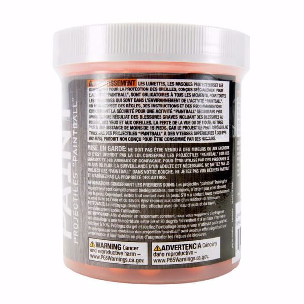 T4E .43 caliber orange paintballs 430-count jar label