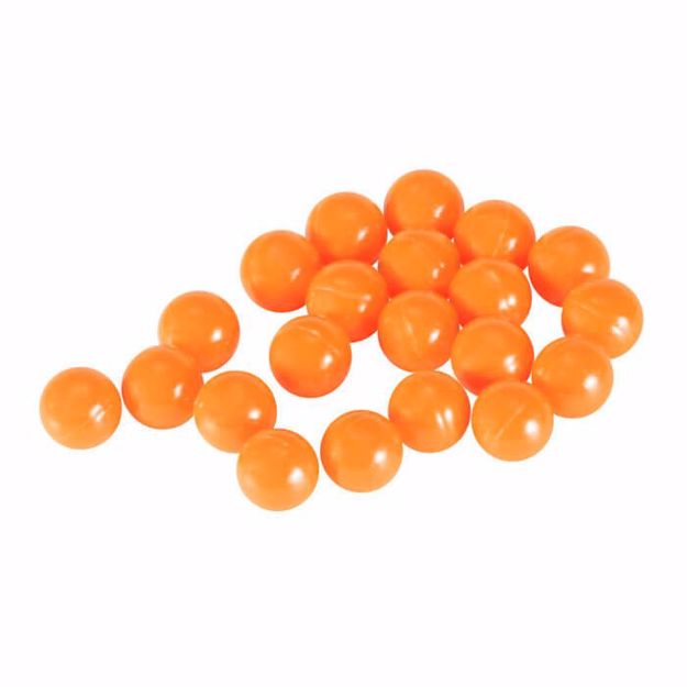 Pile of T4E .43 caliber orange paintballs