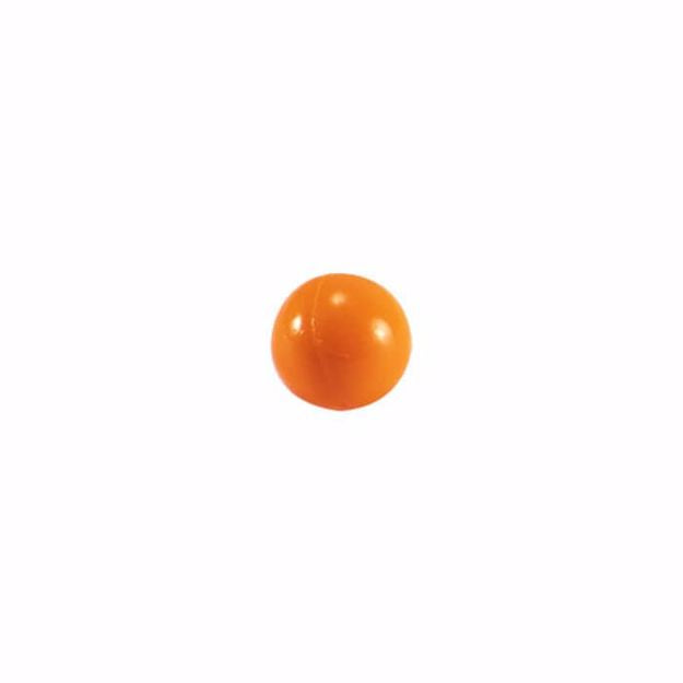 Single T4E .43 caliber orange paintball close-up