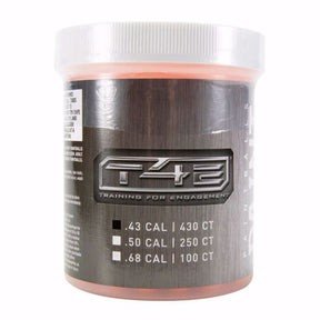 T4E .43 caliber orange paintballs 430-count jar front