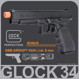 GLOCK G34 Gen4 GBB airsoft pistol feature graphic