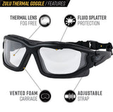 Valken Zulu clear thermal airsoft goggles with adjustable strap