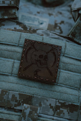 Midnight Reaper Leather Patch in Red Dye / Black Thread, alternate view 3