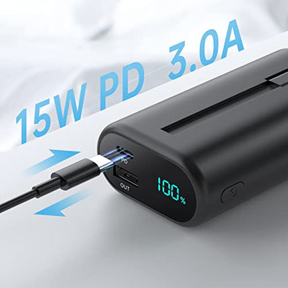 Portable Charger 10800mAh Ultra-Compact 15W PD Fast Charging Power Bank ,LCD Display Battery Pack with Built-in-Cable - HR Tactical Innovations