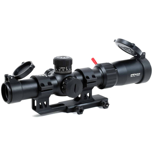 Red Tail™ Rifle Scope with Locking Caps – 1-4x or 1-6x Magnification – 5.56 Illuminated BDC Reticle - HR Tactical Innovations