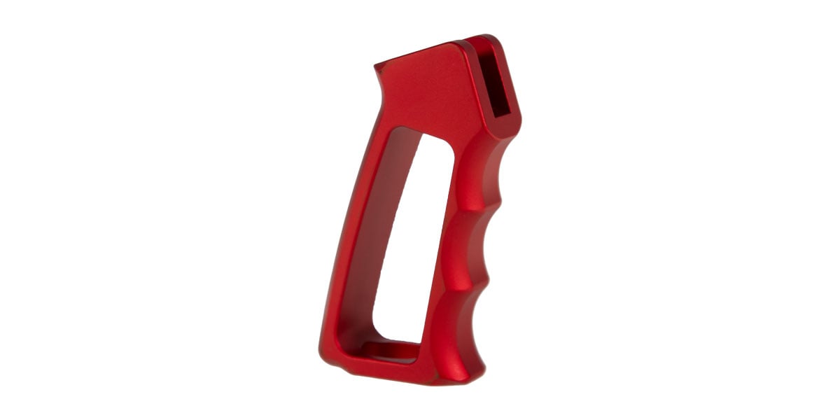 Guntec Ultralight Series Gen 2 Skeletonized Aluminum Pistol Grip - Anodized Red - HR Tactical Innovations