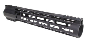 Guntec 12" 'Air-Lok' M-LOK Free Float Handguard, Split Top Rail - Black