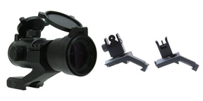 HR Combo Deal U.S Tactical Ind 45 Degree Offset Spring Loaded Flip-Up Sight Set + Tac Fire Red Dot Sight