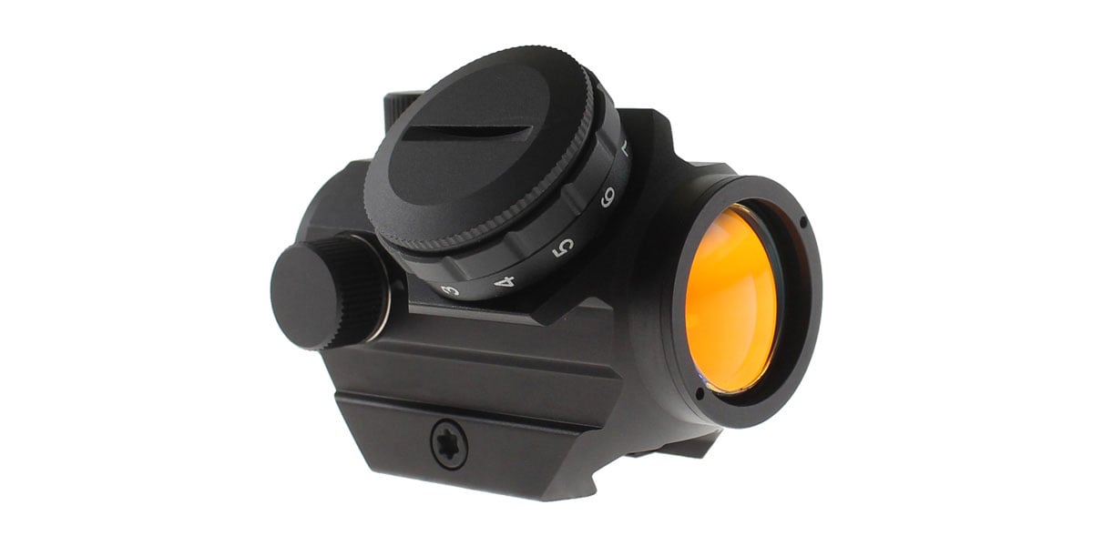 Red Dot Sight w/ Low Profile Rail Mount, 2 MOA Dot, 23MM Objective Lens - Black Finish - HR Tactical Innovations