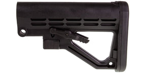 JE Machine A-Frame Skeleton Stock w/ Integral Rubberized Butt Pad, Adjustable, Fits AR-15 Mil-Spec Buffer Tube, Black - Made in USA