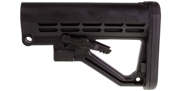 JE Machine A-Frame Skeleton Stock w/ Integral Rubberized Butt Pad, Adjustable, Fits AR-15 Mil-Spec Buffer Tube, Black - Made in USA - HR Tactical Innovations