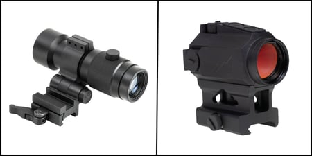 RDS Combos: NcStar 3X Magnifier & Flip To Side QR Mount + Northtac Ronin P-12 Red Dot Sight 1x20mm, Includes Absolute Mount - HR Tactical Innovations