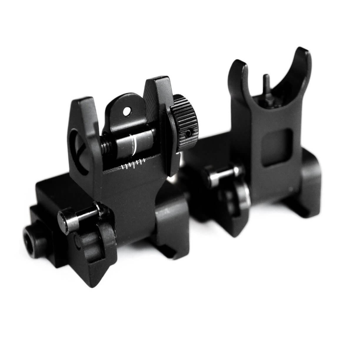 Pro Series AR 15 Flip-Up Backup Iron Sights (BUIS) – Front & Rear Set – Same Plane – IS-09 - HR Tactical Innovations